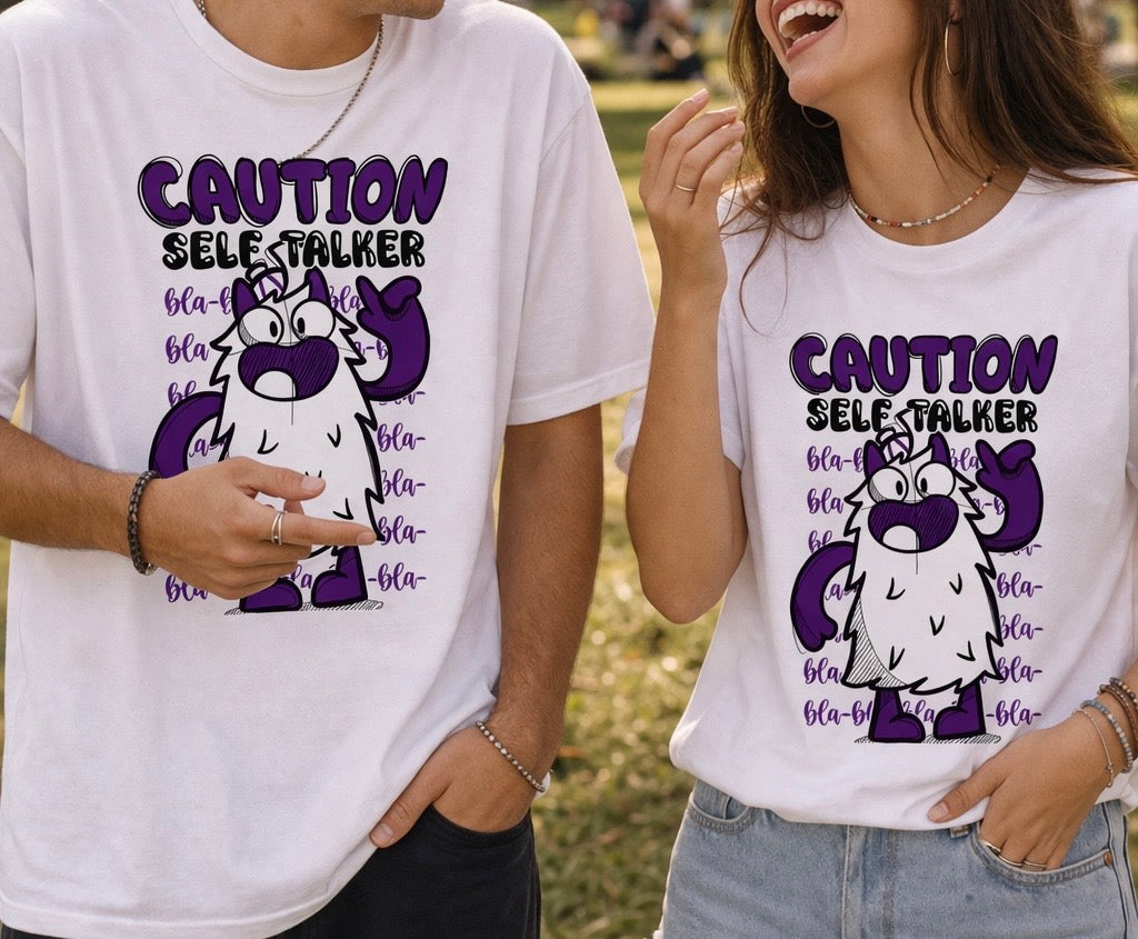 Caution: Self Talker T-Shirt | Funny Overthinker Tee | Introvert Humor Shirt | Capy Adventures™