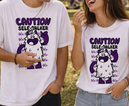 Caution: Self Talker T-Shirt | Funny Overthinker Tee | Introvert Humor Shirt | Capy Adventures™