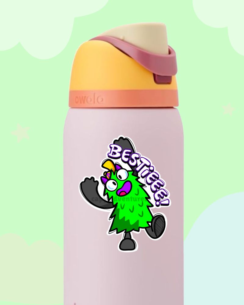 Bestie Sticker | Waterproof Motivational Vinyl Sticker | Laptop, iPad & Water Bottle Decal