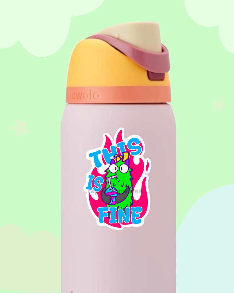 This is Fine Sticker | Waterproof Motivational Vinyl Sticker | Laptop, iPad & Water Bottle Decal (Copy)