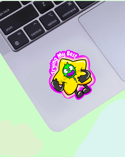 Golden Star Capy Sticker | Waterproof Motivational Vinyl Sticker | Laptop, iPad & Water Bottle Decal