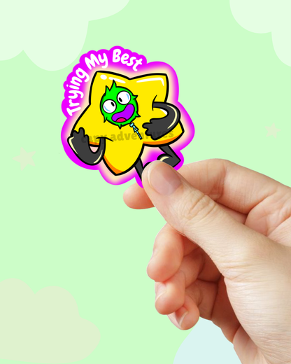 Golden Star Capy Sticker | Waterproof Motivational Vinyl Sticker | Laptop, iPad & Water Bottle Decal