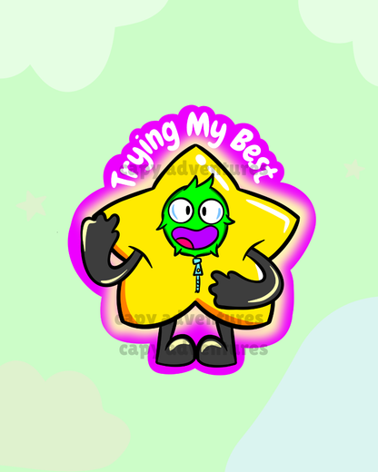 Golden Star Capy Sticker | Waterproof Motivational Vinyl Sticker | Laptop, iPad & Water Bottle Decal